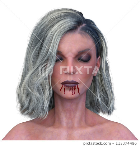 女吸血鬼臉部特寫 女吸血鬼臉部特寫 115374486