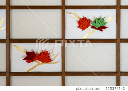 Autumn in Kyoto, Zuishin-in Temple, Shoji paper collages that give a feeling of autumn 115374542