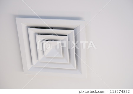 air conditioner vent hood on the ceiling white quadrangle cleanliness environmental friendliness self care family space for text renovation 115374822