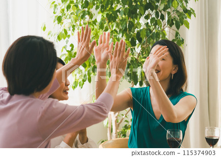 high five, female, lady 115374903