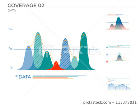 Poster process data charts in color. Vector elements charts. 115375831