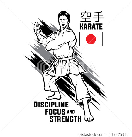 Karate Martial Art vector illustration perfect for t shirt design 115375913