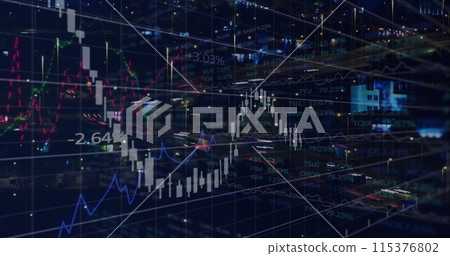 Image of data processing over cityscape 115376802