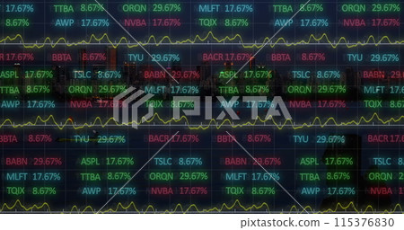 Image of data processing over cityscape 115376830