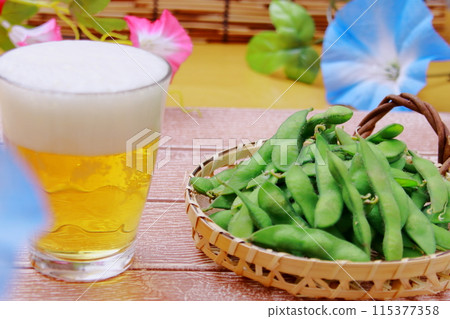Edamame and draft beer 115377358