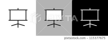 簡單的投影機螢幕向量圖標 115377675