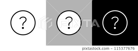 簡單的線條畫問號向量圖標 簡單的線條畫問號向量圖標 115377676