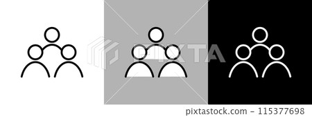 Simple line drawing vector icon of multiple people 115377698