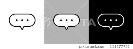 Simple line drawing speech bubble vector icon 115377701