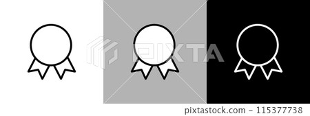 簡單的線條畫獎牌向量圖標 115377738