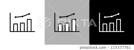 Simple line graph and bar chart vector icons - Stock Illustration ...