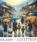 Higashi Chaya district in the rain 115377819