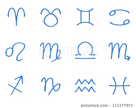 Simple constellation icon illustration set material Simple constellation icon illustration set material 115377953