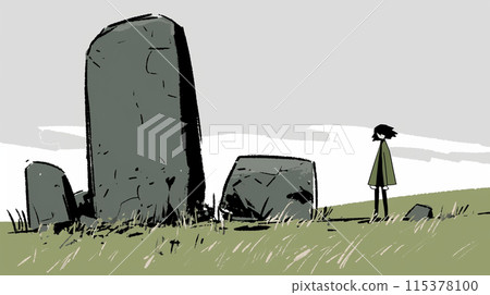 女性暑假:一位年輕女性利用暑假參觀廢墟 女性暑假:一位年輕女性利用暑假參觀廢墟 115378100