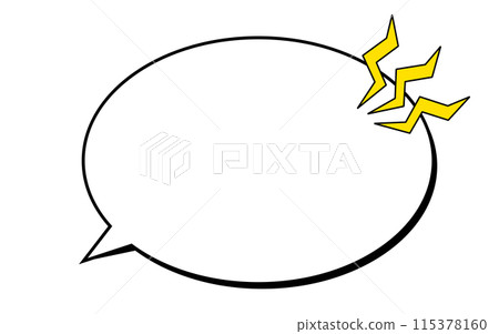 Speech bubble and jagged mark Speech bubble and jagged mark 115378160