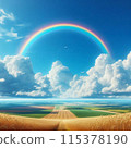 A rainbow over the sky 115378190