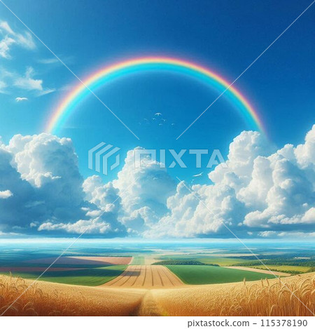 A rainbow over the sky 115378190