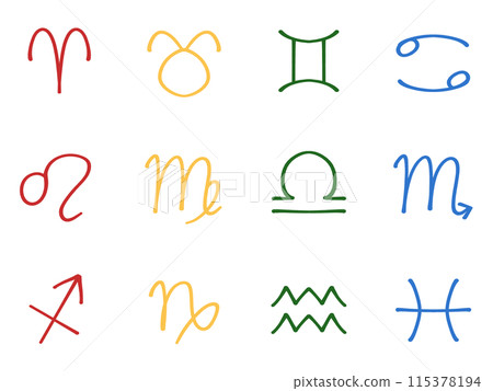 Simple constellation icon illustration set material Simple constellation icon illustration set material 115378194