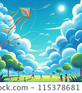 Blue sky over a rainbow 115378681