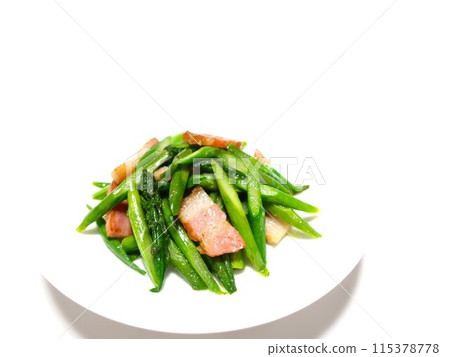美味的蘆筍培根橄欖油炒 美味的蘆筍培根橄欖油炒 115378778