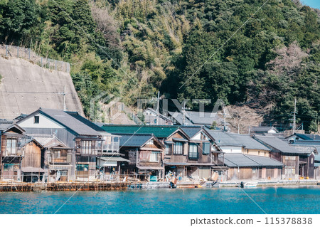Fishing village with boathouses 115378838