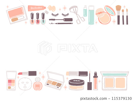 Cute cosmetics - frame illustration of cosmetics Cute cosmetics - frame illustration of cosmetics 115379130