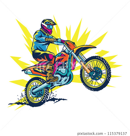 Enduro Climb vector illustration in retro style, perfect for tshirt design and event logo Enduro Climb vector illustration in retro style, perfect for tshirt design and event logo 115379137