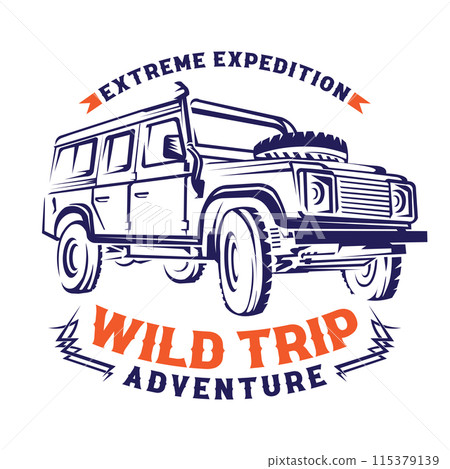 Offroad Vehicle in vector illustration, perfect for Offroad event, Club logo and T shirt design Offroad Vehicle in vector illustration, perfect for Offroad event, Club logo and T shirt design 115379139