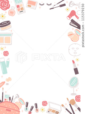 可愛的化妝品化妝品插畫框插畫 可愛的化妝品化妝品插畫框插畫 115379150