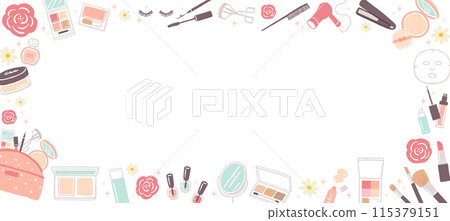 可愛的化妝品化妝品插畫框插畫 可愛的化妝品化妝品插畫框插畫 115379151