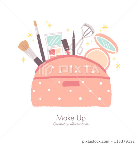 可愛的化妝品化妝袋插畫 可愛的化妝品化妝袋插畫 115379152