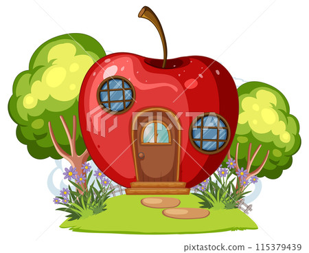 Whimsical Apple House in Nature 115379439