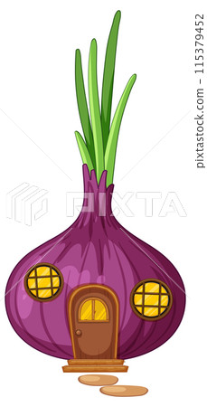 Whimsical Onion House Illustration Whimsical Onion House Illustration 115379452
