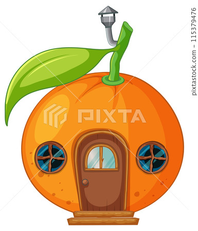 Orange Fruit House Illustration Orange Fruit House Illustration 115379476