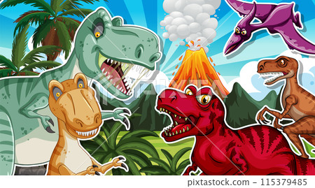 Dinosaur Adventure in Prehistoric Land Dinosaur Adventure in Prehistoric Land 115379485