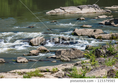 Kizu River, a mountain stream in southern - Stock Photo