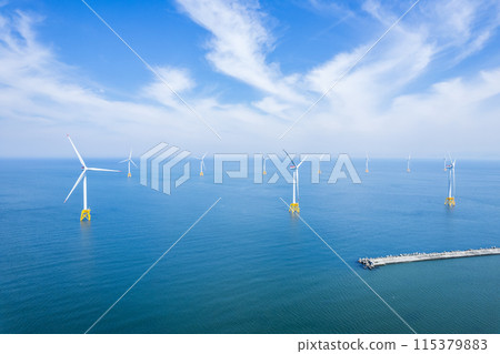Offshore wind power generation (aerial view) Offshore wind power generation (aerial view) 115379883