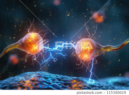 Synaptic transmission: nerve synapse - delving into the dynamic process of signal transmission between neurons, vital for brain function and bodily responses 115380029