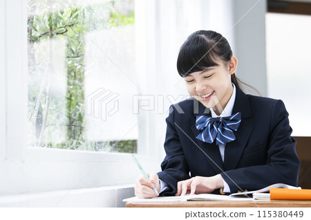 Junior high school girls taking classes 115380449