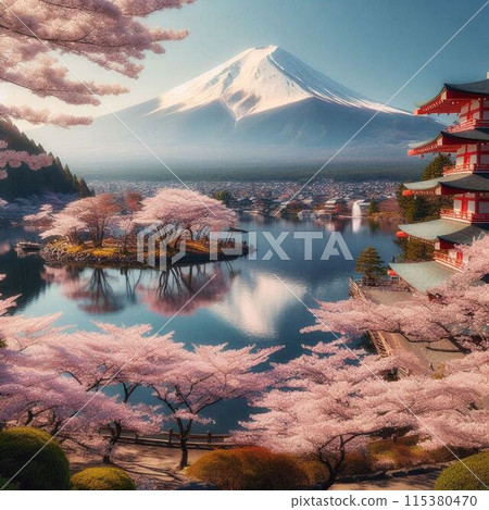 富士和櫻花 115380470