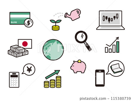 Asset management icon set 115380739