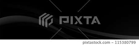 Abstract background with black geometric curve lines. Modern minimal trendy lines pattern horizontal. Vector illustration 115380799