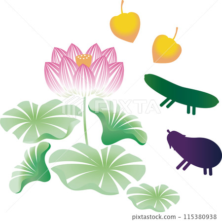 Obon, silhouette, paper cutting, decoration, lotus, flower, summer, July, August, Japanese pattern, simple, illustration material Obon, silhouette, paper cutting, decoration, lotus, flower, summer, July, August, Japanese pattern, simple, illustration material 115380938
