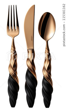 Dining essentials cutlery with a knife, spoon, and fork - stylish, functional, and timeless tools for the culinary enthusiast and modern table settings. Dining essentials cutlery with a knife, spoon, and fork - stylish, functional, and timeless tools for the culinary enthusiast and modern table settings. 115381162