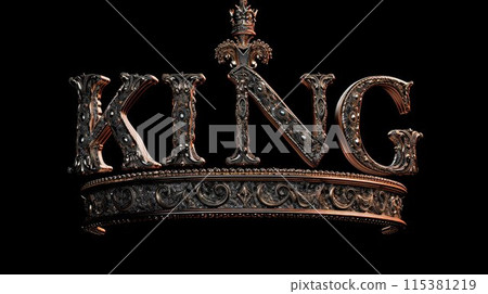 Royal elegance: captivating logo text king design, symbolizing majesty, authority, and regal sophistication, perfect for branding and marketing ventures Royal elegance: captivating logo text king design, symbolizing majesty, authority, and regal sophistication, perfect for branding and marketing ventures 115381219