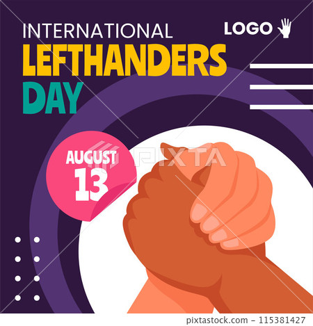Left Handers Day Social Media Illustration Flat Cartoon Hand Drawn Templates Background 115381427