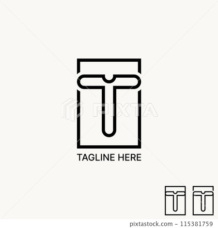 Logo design graphic concept creative premium vector stock initial T font emblem template line square ID card office. Related company advertising label Logo design graphic concept creative premium vector stock initial T font emblem template line square ID card office. Related company advertising label 115381759