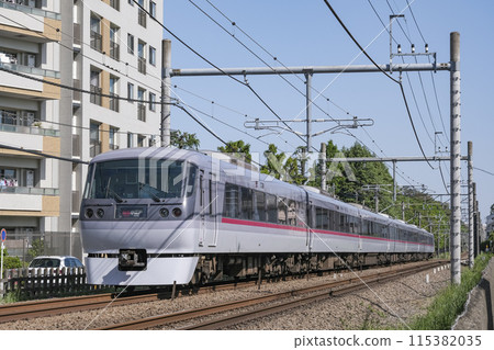 Seibu Line express train running near Kumegawa Station Seibu Line express train running near Kumegawa Station 115382035