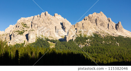 Panoramic view of Dolomites, Northern Italy Panoramic view of Dolomites, Northern Italy 115382046
