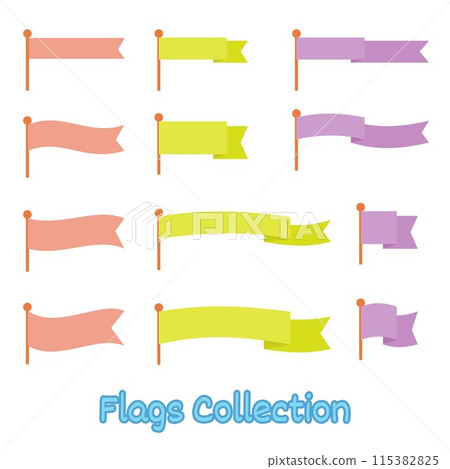 Set of simple flag hand drawn frames. Flags collection in flat style design with copy space. 115382825